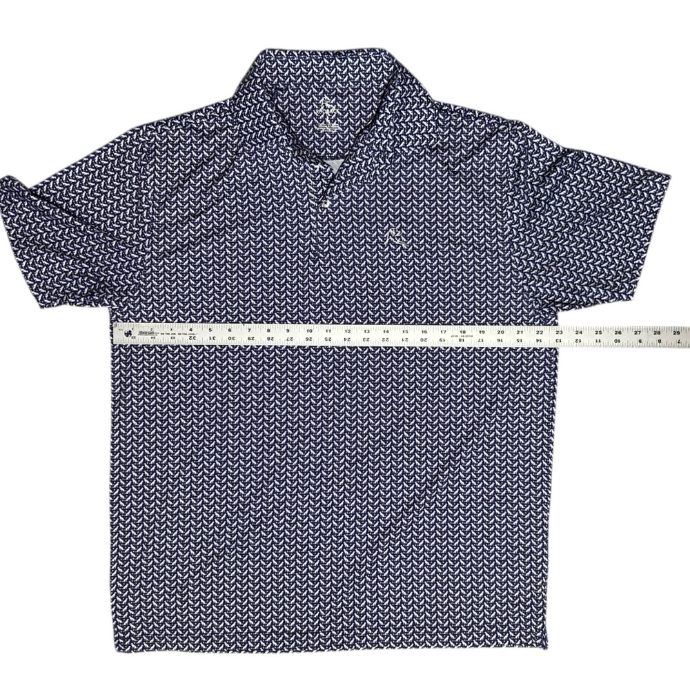 RHOBACK Mens Polo Shirt sz L Blue w/Dog & Ball Print Performance Golf PP0024E - Picture 5 of 9